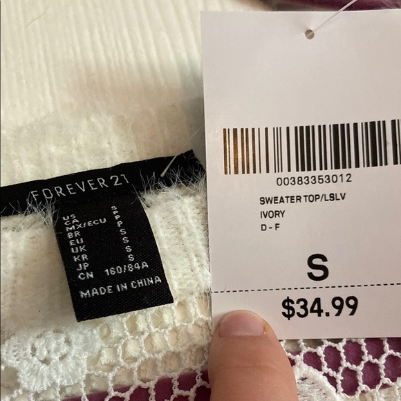 Forever 21 White Floral Lace Sweater - Picture 2 of 3